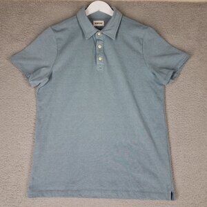 Taylor Stitch Polo Shirt Adult 42/ Large Blue Short Sleeves Thick Heavy Men's